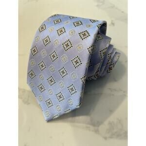 Ziggurat Longs Hand Made 100% Imported Foulard Lilac Silk Tie 65.5 x 4 XL
